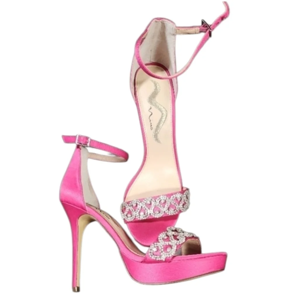 Nina Pink Rhinestone Heels Size 8 5